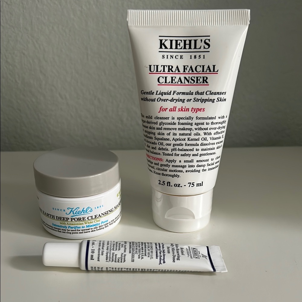 NEW Kiehl's 3 Piece Set (Cleanser, Retinol, Mask)
